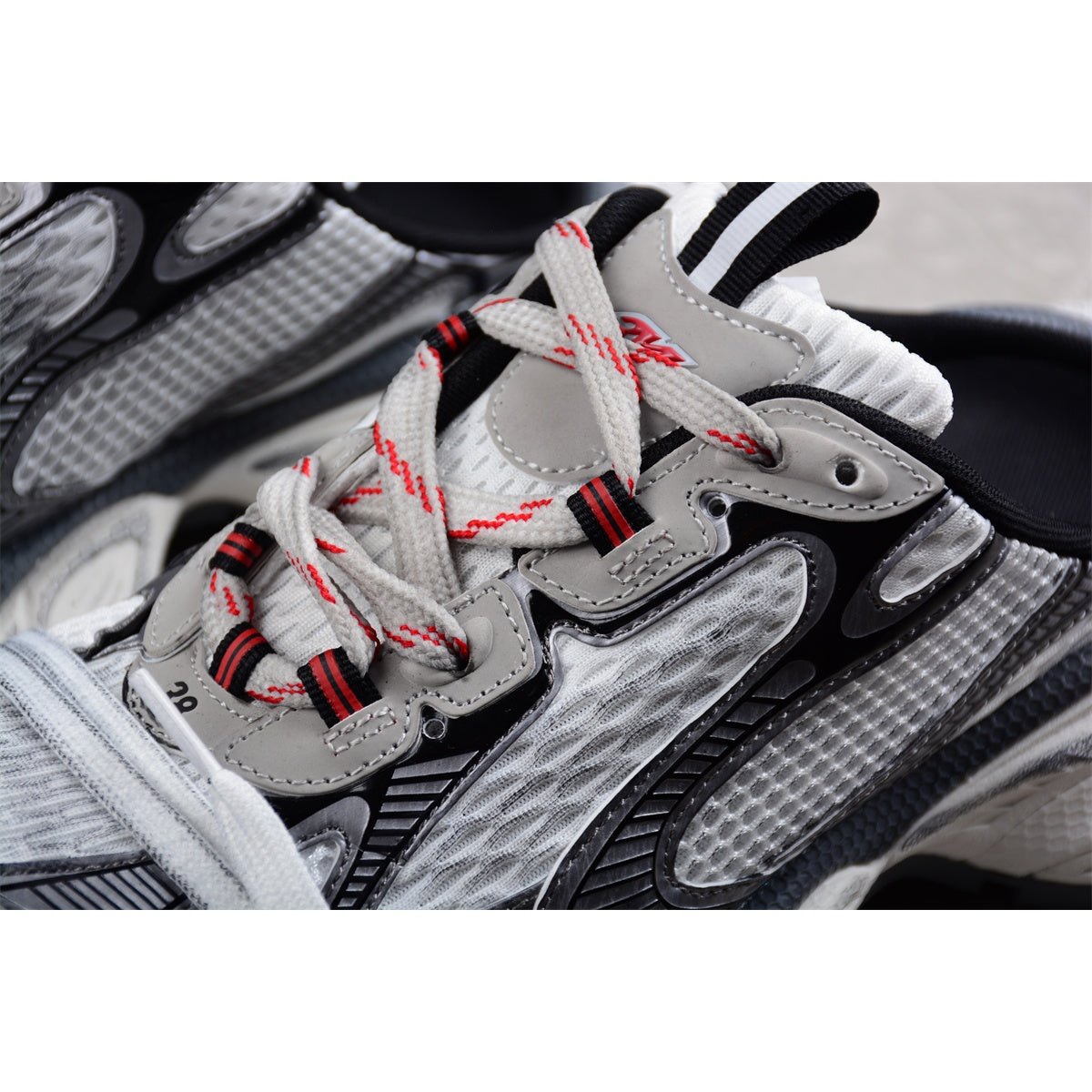 BALENCIAGA 3 - L Mule - Grey - Red Unisex Streetwear Limited Edition - The Balenciaga 3XL Mule x Grey Red is a bold fusion of contemporary style and