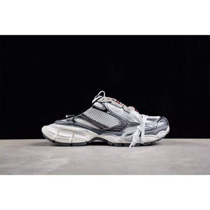 BALENCIAGA 3 - L Mule - Grey - Red Unisex Streetwear Limited Edition - The Balenciaga 3XL Mule x Grey Red is a bold fusion of contemporary style and