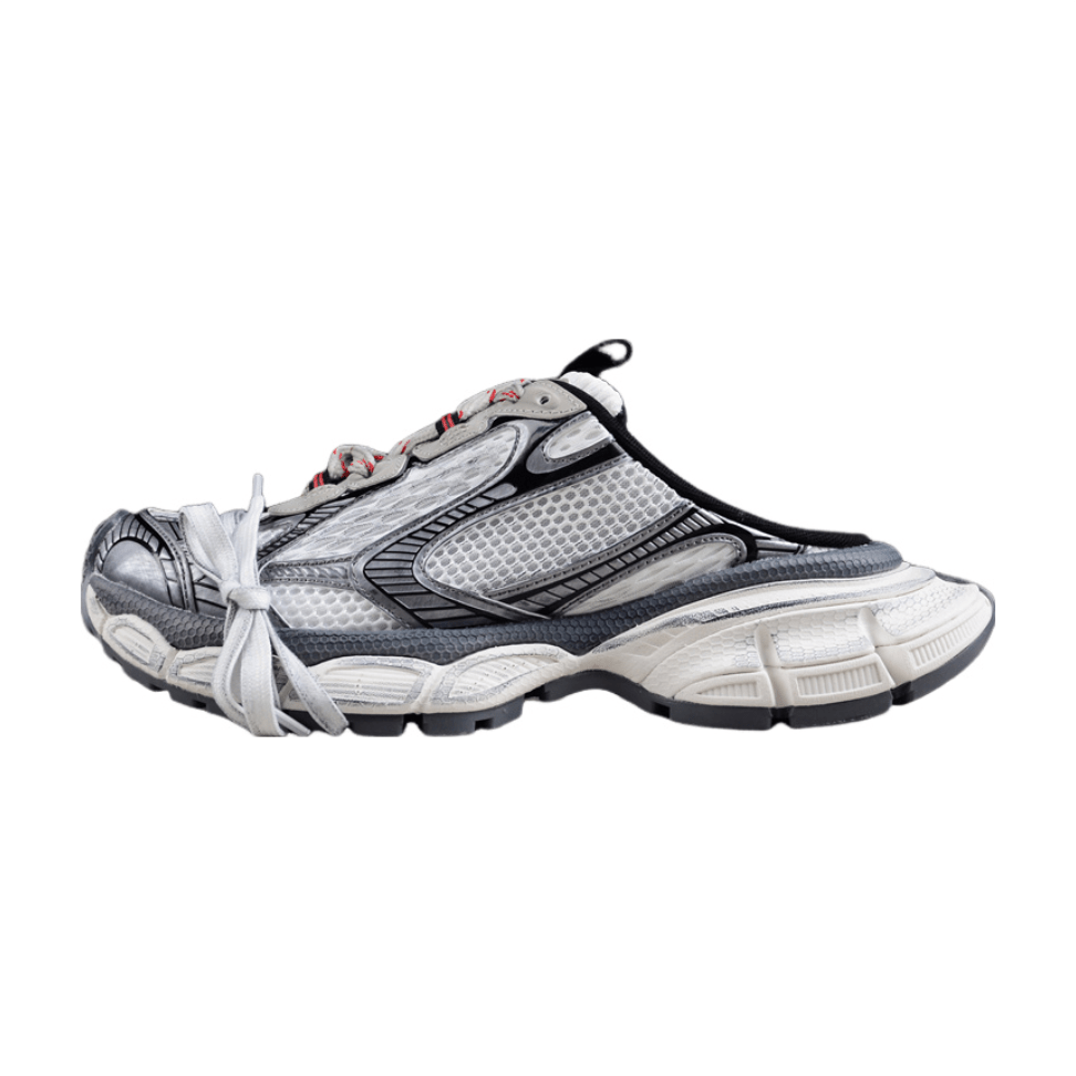 BALENCIAGA 3 - L Mule - Grey - Red Unisex Streetwear Limited Edition - The Balenciaga 3XL Mule x Grey Red is a bold fusion of contemporary style and