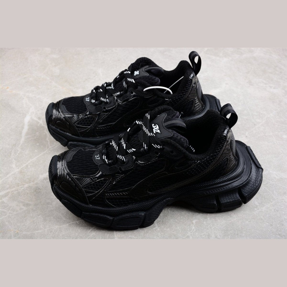 BALENCIAGA 3 - L - All Sneakers - Black Unisex Streetwear Limited Edition - Introducing the BALENCIAGA 3XL x All Black, the epitome of sleek, modern design and luxurious