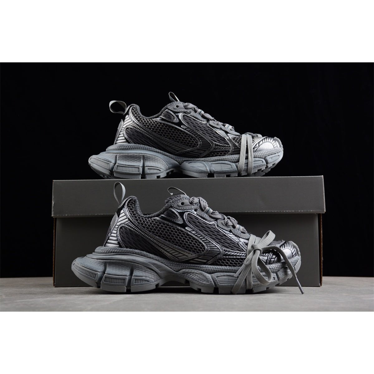 BALENCIAGA 3XL x BAL GREY WORN OUT - logo - replica sneakers
