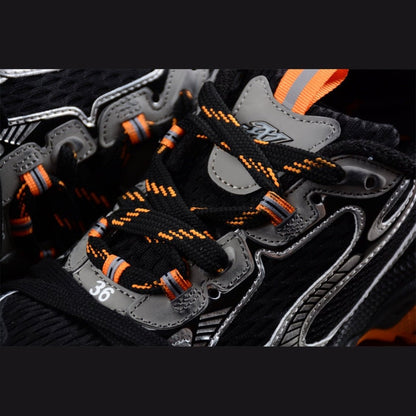 BALENCIAGA 3 - L - Orange Grey Sneakers - Black Unisex Streetwear Limited Edition - Introducing the BALENCIAGA 3XL x Black Orange Grey, a striking fusion of bold design and