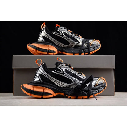 BALENCIAGA 3 - L - Orange Grey Sneakers - Black Unisex Streetwear Limited Edition - Introducing the BALENCIAGA 3XL x Black Orange Grey, a striking fusion of bold design and