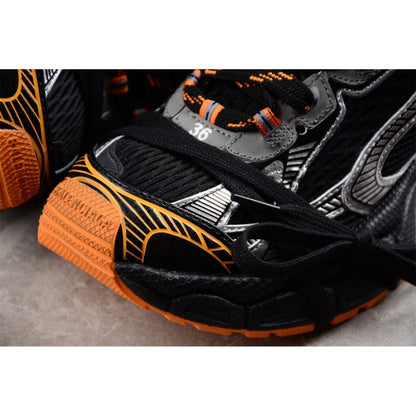 BALENCIAGA 3 - L - Orange Grey Sneakers - Black Unisex Streetwear Limited Edition - Introducing the BALENCIAGA 3XL x Black Orange Grey, a striking fusion of bold design and
