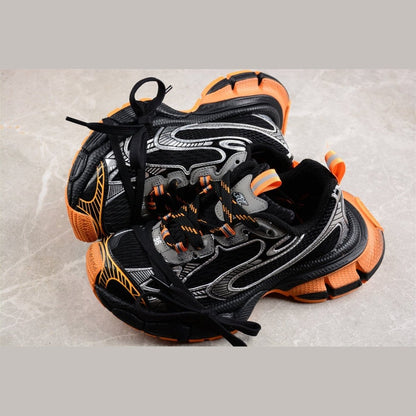 BALENCIAGA 3 - L - Orange Grey Sneakers - Black Unisex Streetwear Limited Edition - Introducing the BALENCIAGA 3XL x Black Orange Grey, a striking fusion of bold design and