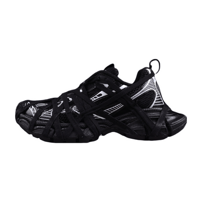 BALENCIAGA 3 - L - White Sneakers - Black Unisex Streetwear Limited Edition - The Balenciaga 3XL x Black White sneakers epitomize the brand's commitment to bold, fashion-forward designs.
