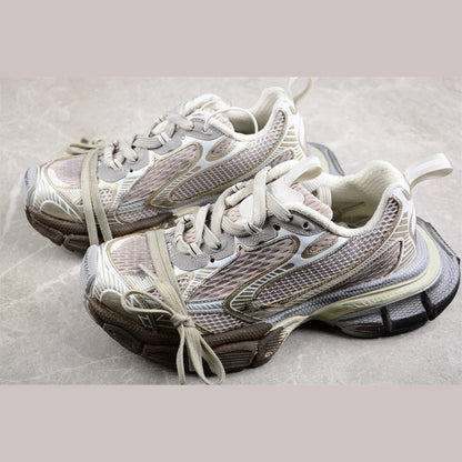 BALENCIAGA 3 - L - Champagne Graffiti Sneakers - Red Unisex Streetwear Limited Edition - Introducing the BALENCIAGA 3XL in Champagne Graffiti, a striking blend of luxury and street art.