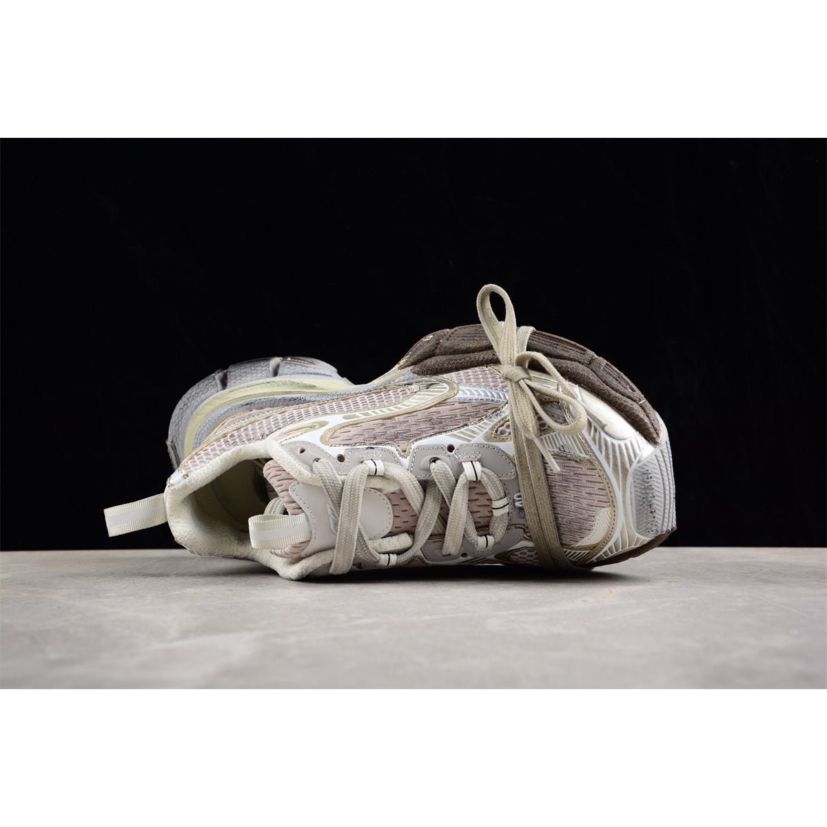 BALENCIAGA 3 - L - Champagne Graffiti Sneakers - Red Unisex Streetwear Limited Edition - Introducing the BALENCIAGA 3XL in Champagne Graffiti, a striking blend of luxury and street art.