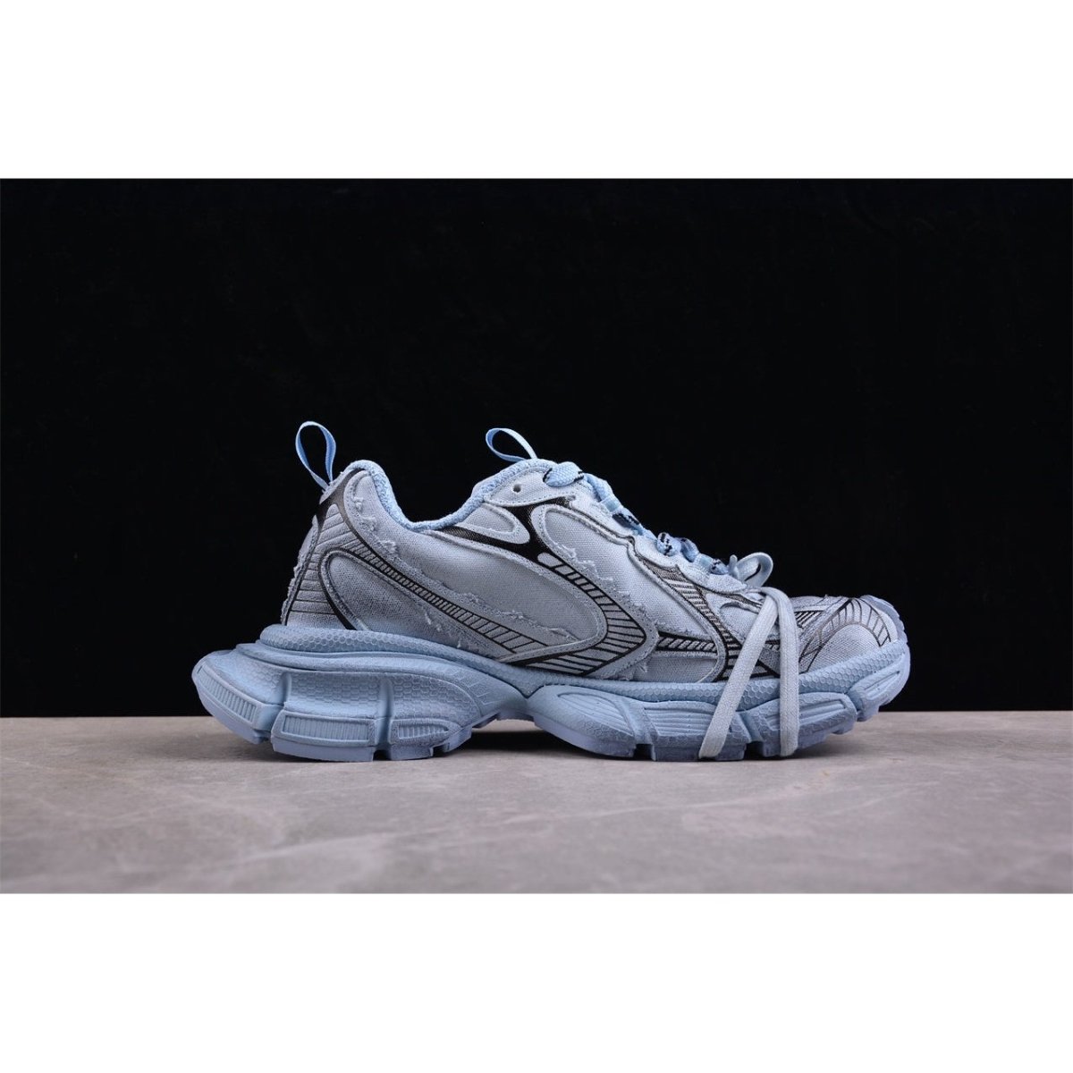 BALENCIAGA 3 - L - Cyan Sneakers - Blue Unisex Streetwear Limited Edition - Introducing the BALENCIAGA 3XL in Cyan Blue, a bold fusion of luxury and streetwear. This