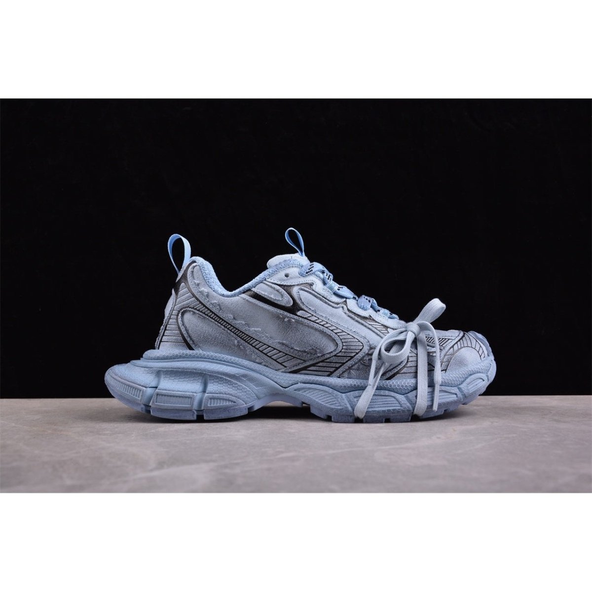 BALENCIAGA 3 - L - Cyan Sneakers - Blue Unisex Streetwear Limited Edition - Introducing the BALENCIAGA 3XL in Cyan Blue, a bold fusion of luxury and streetwear. This