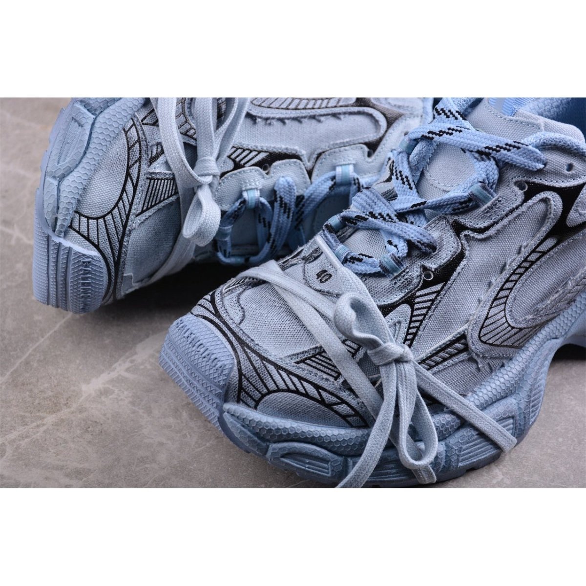 BALENCIAGA 3 - L - Cyan Sneakers - Blue Unisex Streetwear Limited Edition - Introducing the BALENCIAGA 3XL in Cyan Blue, a bold fusion of luxury and streetwear. This