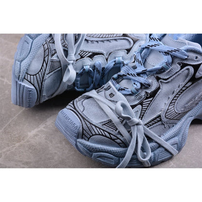 BALENCIAGA 3 - L - Cyan Sneakers - Blue Unisex Streetwear Limited Edition - Introducing the BALENCIAGA 3XL in Cyan Blue, a bold fusion of luxury and streetwear. This
