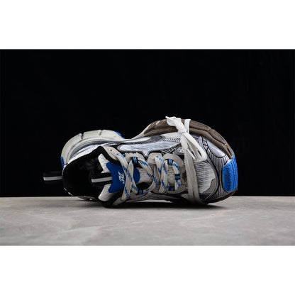 BALENCIAGA 3 - L - Gray Blue-graffiti Sneakers Unisex Streetwear Limited Edition - Introducing the BALENCIAGA 3XL in Gray Blue-Graffiti, a bold fusion of urban art and high