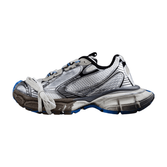 BALENCIAGA 3 - L - Gray Blue-graffiti Sneakers Unisex Streetwear Limited Edition - Introducing the BALENCIAGA 3XL in Gray Blue-Graffiti, a bold fusion of urban art and high