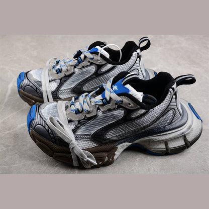 BALENCIAGA 3 - L - Gray Blue-graffiti Sneakers Unisex Streetwear Limited Edition - Introducing the BALENCIAGA 3XL in Gray Blue-Graffiti, a bold fusion of urban art and high