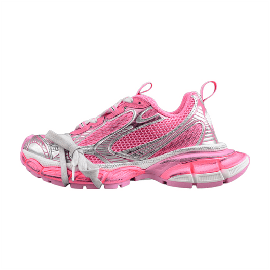 BALENCIAGA 3 - L - Silver Sneakers - Pink Unisex Streetwear Limited Edition - The BALENCIAGA 3XL x Pink Silver sneakers are a stunning expression of contemporary fashion, blending