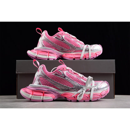 BALENCIAGA 3 - L - Silver Sneakers - Pink Unisex Streetwear Limited Edition - The BALENCIAGA 3XL x Pink Silver sneakers are a stunning expression of contemporary fashion, blending