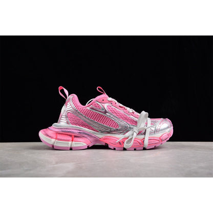 BALENCIAGA 3 - L - Silver Sneakers - Pink Unisex Streetwear Limited Edition - The BALENCIAGA 3XL x Pink Silver sneakers are a stunning expression of contemporary fashion, blending
