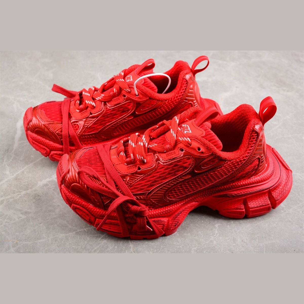 BALENCIAGA 3 - L - Sneakers - Red Unisex Streetwear Limited Edition - The BALENCIAGA 3XL x Red sneakers embody a bold and energetic spirit, crafted to make