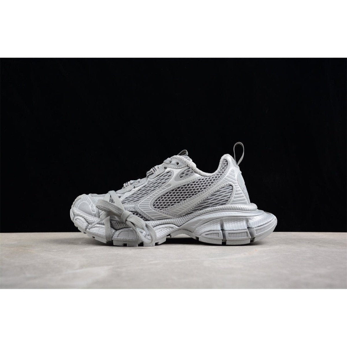 BALENCIAGA 3 - L - Reflective Sneakers - Grey Unisex Streetwear Limited Edition - The Balenciaga 3XL x Reflective Grey sneakers are a captivating addition to any cutting-edge wardrobe,