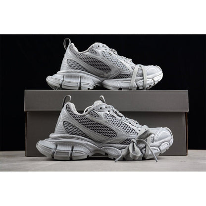 BALENCIAGA 3 - L - Reflective Sneakers - Grey Unisex Streetwear Limited Edition - The Balenciaga 3XL x Reflective Grey sneakers are a captivating addition to any cutting-edge wardrobe,