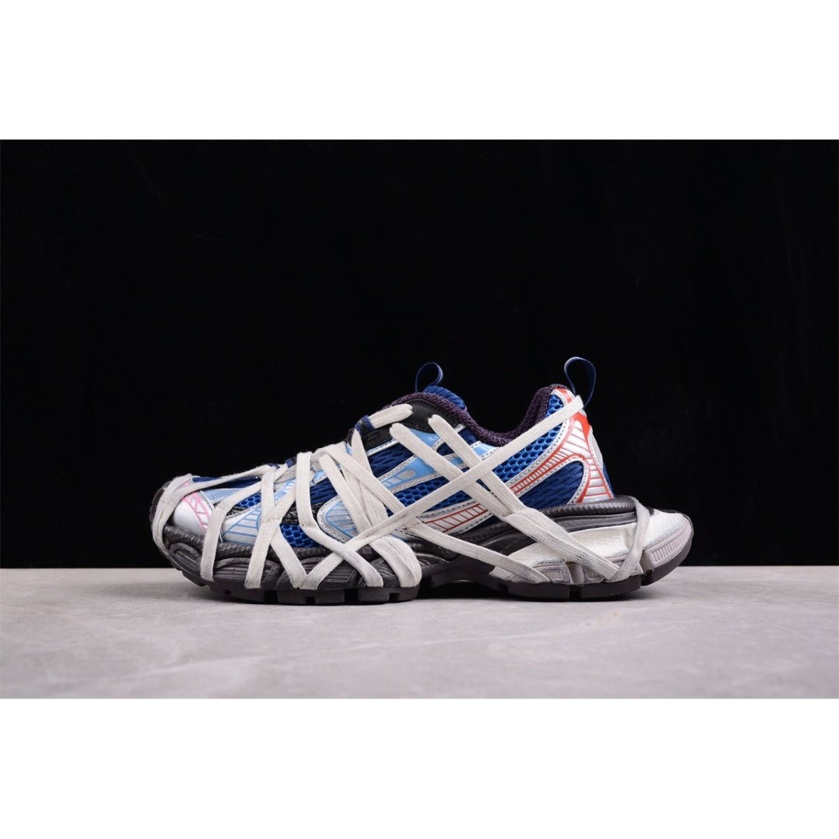 BALENCIAGA 3 - L - Royal Silver Sneakers - Blue Unisex Streetwear Limited Edition - The Balenciaga 3XL x Royal Blue Silver sneakers are a vibrant addition to any fashion-forward