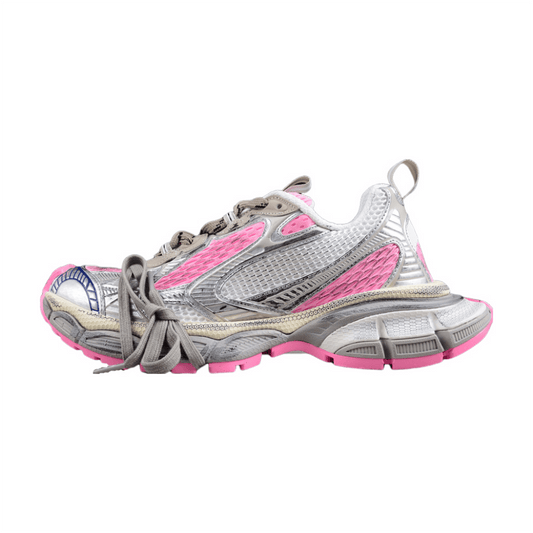BALENCIAGA 3 - L - Silver Sneakers - Pink Unisex Streetwear Limited Edition - The BALENCIAGA 3XL x Silver Pink sneakers blend futuristic design with a touch of femininity,