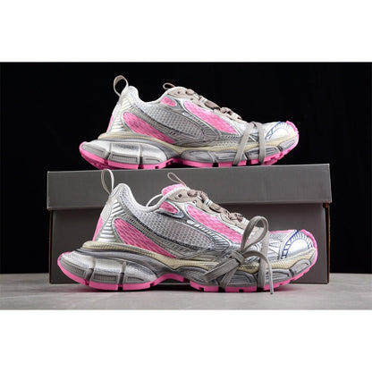 BALENCIAGA 3 - L - Silver Sneakers - Pink Unisex Streetwear Limited Edition - The BALENCIAGA 3XL x Silver Pink sneakers blend futuristic design with a touch of femininity,