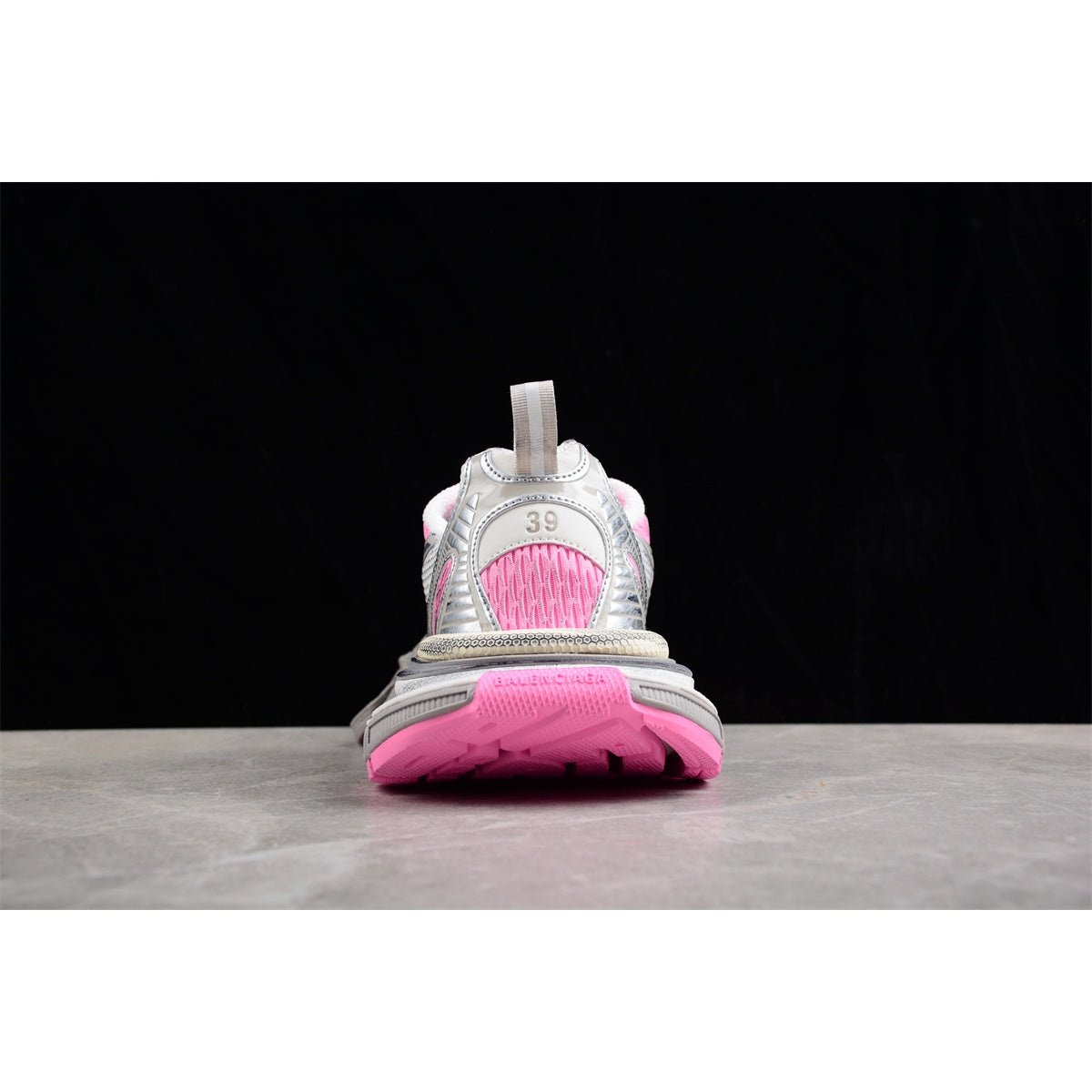 BALENCIAGA 3 - L - Silver Sneakers - Pink Unisex Streetwear Limited Edition - The BALENCIAGA 3XL x Silver Pink sneakers blend futuristic design with a touch of femininity,