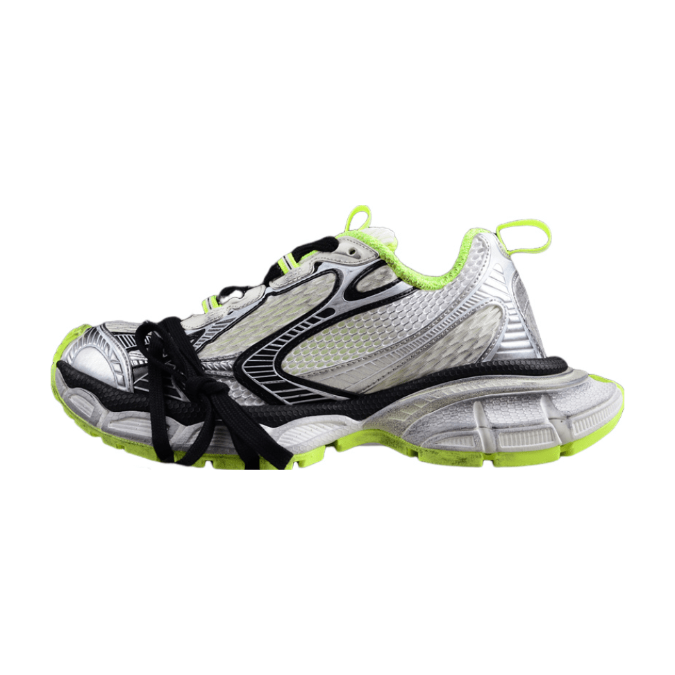 BALENCIAGA 3 - L - White Fluo Yellow Sneakers - Black Unisex Streetwear Limited Edition - Introducing the BALENCIAGA 3XL x White Black Fluo Yellow, a dynamic fusion of modern design