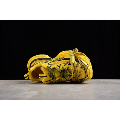 BALENCIAGA 3 - L - Yellow Sneakers - Black Unisex Streetwear Limited Edition - Introducing the BALENCIAGA 3XL x Yellow Black, a bold fusion of style and functionality. These
