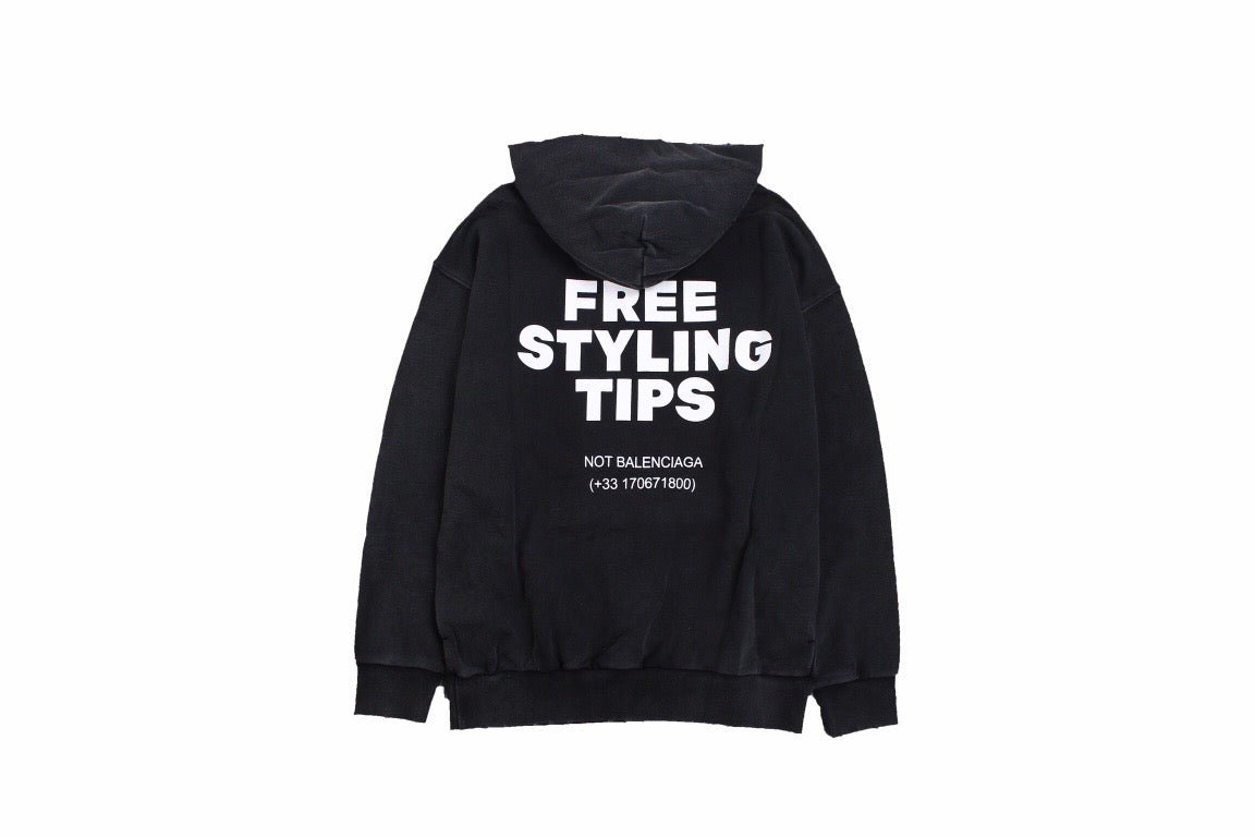 Balenciaga 404 Hoodie - Black Unisex Streetwear Limited Edition - This Balenciaga hoodie features a bold graphic design with the text 'BALENCIAGA' in red and