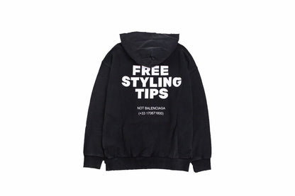 Balenciaga 404 Hoodie - Black Unisex Streetwear Limited Edition - This Balenciaga hoodie features a bold graphic design with the text 'BALENCIAGA' in red and