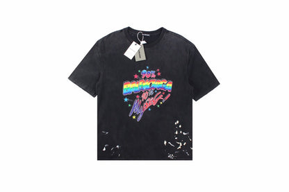 Balenciaga '90s Nostalgia' T-shirt - Black Unisex Streetwear Limited Edition - This black Balenciaga t-shirt brings a burst of '90s nostalgia with its vibrant, neon logo
