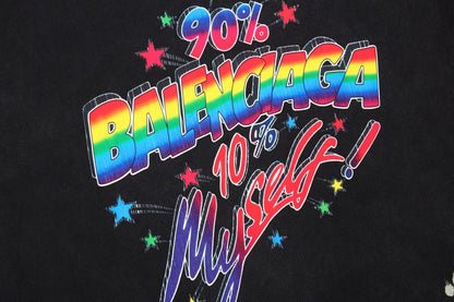 Balenciaga '90s Nostalgia' T-shirt - Black Unisex Streetwear Limited Edition - This black Balenciaga t-shirt brings a burst of '90s nostalgia with its vibrant, neon logo