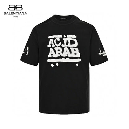 Balenciaga Acid Arab T-shirt (black) Unisex Streetwear Limited Edition - The Balenciaga Acid Arab T-Shirt in black is a striking and bold fashion statement, featuring