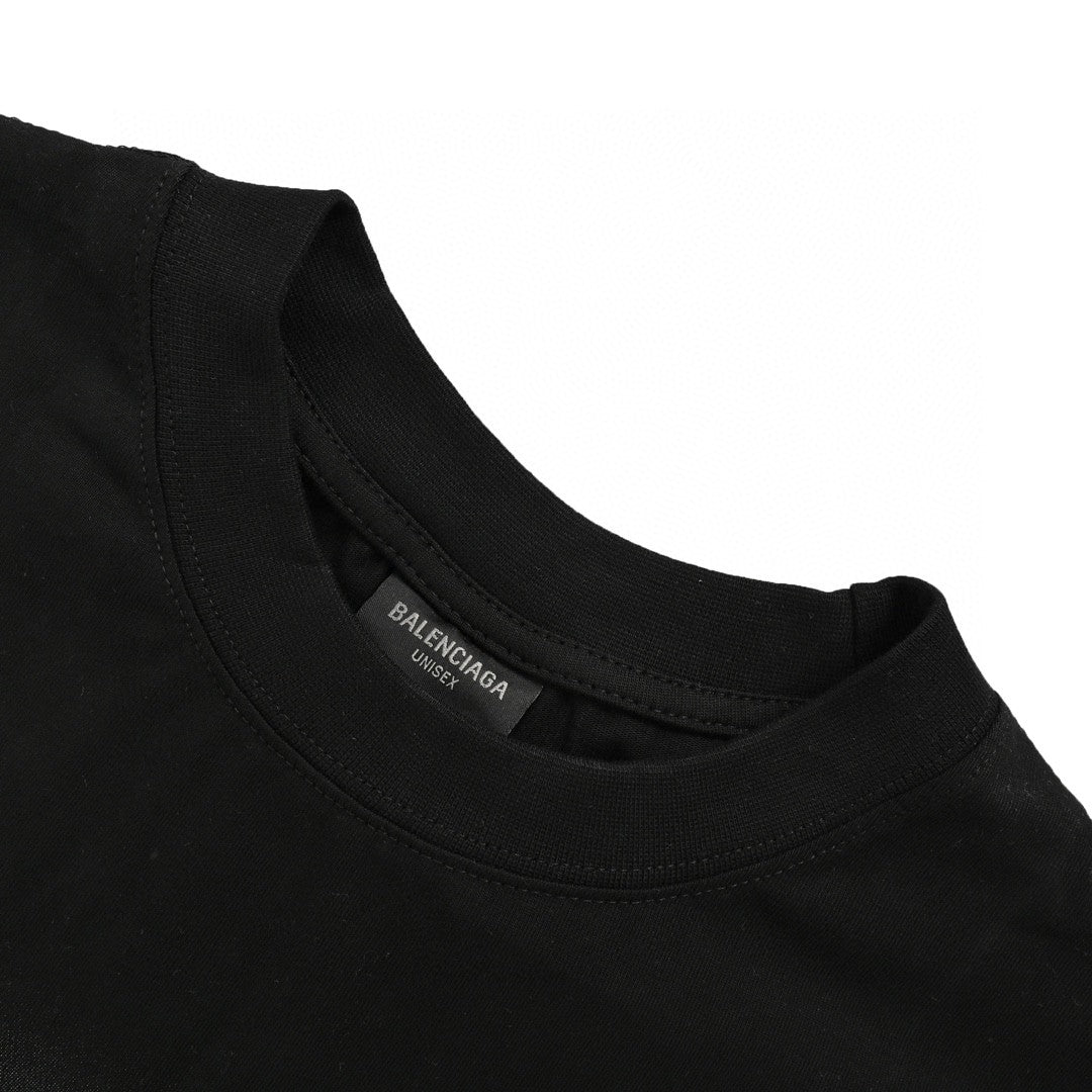 Balenciaga All-over Logo Print T-shirt (black) Unisex Streetwear Limited Edition - Make a bold statement with the Balenciaga All-Over Logo Print T-Shirt in black. This stylish
