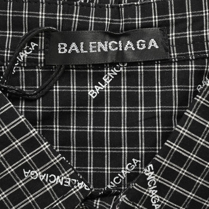 Chemise à carreaux à logo intégral de Balenciaga