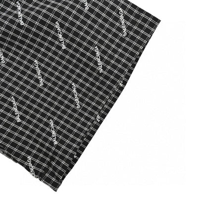 Chemise à carreaux à logo intégral de Balenciaga