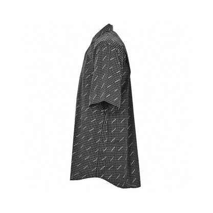 Balenciaga Allover Logo Check Shirt - Black Unisex Streetwear Limited Edition - This Balenciaga shirt features an allover logo design set against a classic black and white