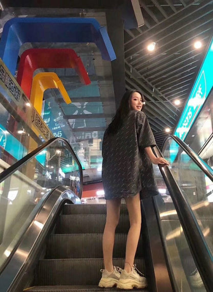 Chemise à carreaux à logo intégral de Balenciaga