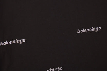 Balenciaga Allover Logo Print T-shirt - Black Unisex Streetwear Limited Edition - This unique Balenciaga t-shirt features an allover print of the brand's name in a repetitive,