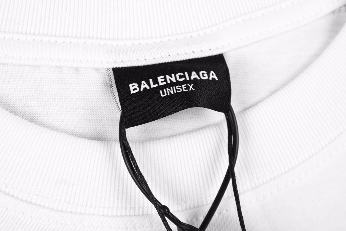Camiseta Balenciaga con estampado integral del logo - Blanca