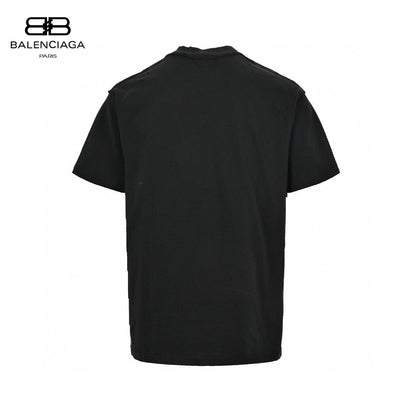 Balenciaga Antwerpen T-shirt - Black Unisex Streetwear Limited Edition - This Balenciaga t-shirt features a distinctive graphic design with an illustration of a castle on