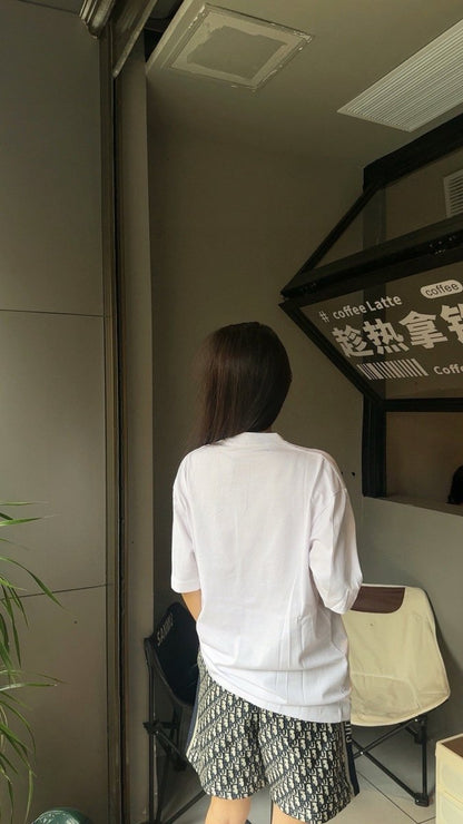 Camiseta Balenciaga con logo BB (blanca)