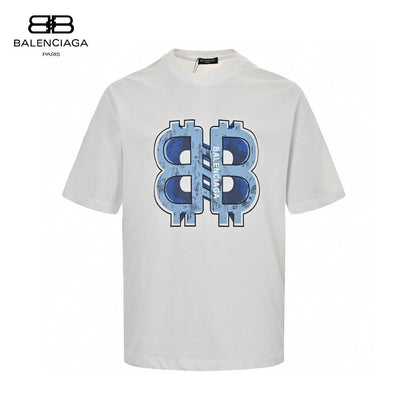 Balenciaga Bb Logo T-shirt (white) Unisex Streetwear Limited Edition - Step up your streetwear game with the Balenciaga BB Logo T-Shirt in white. Crafted from