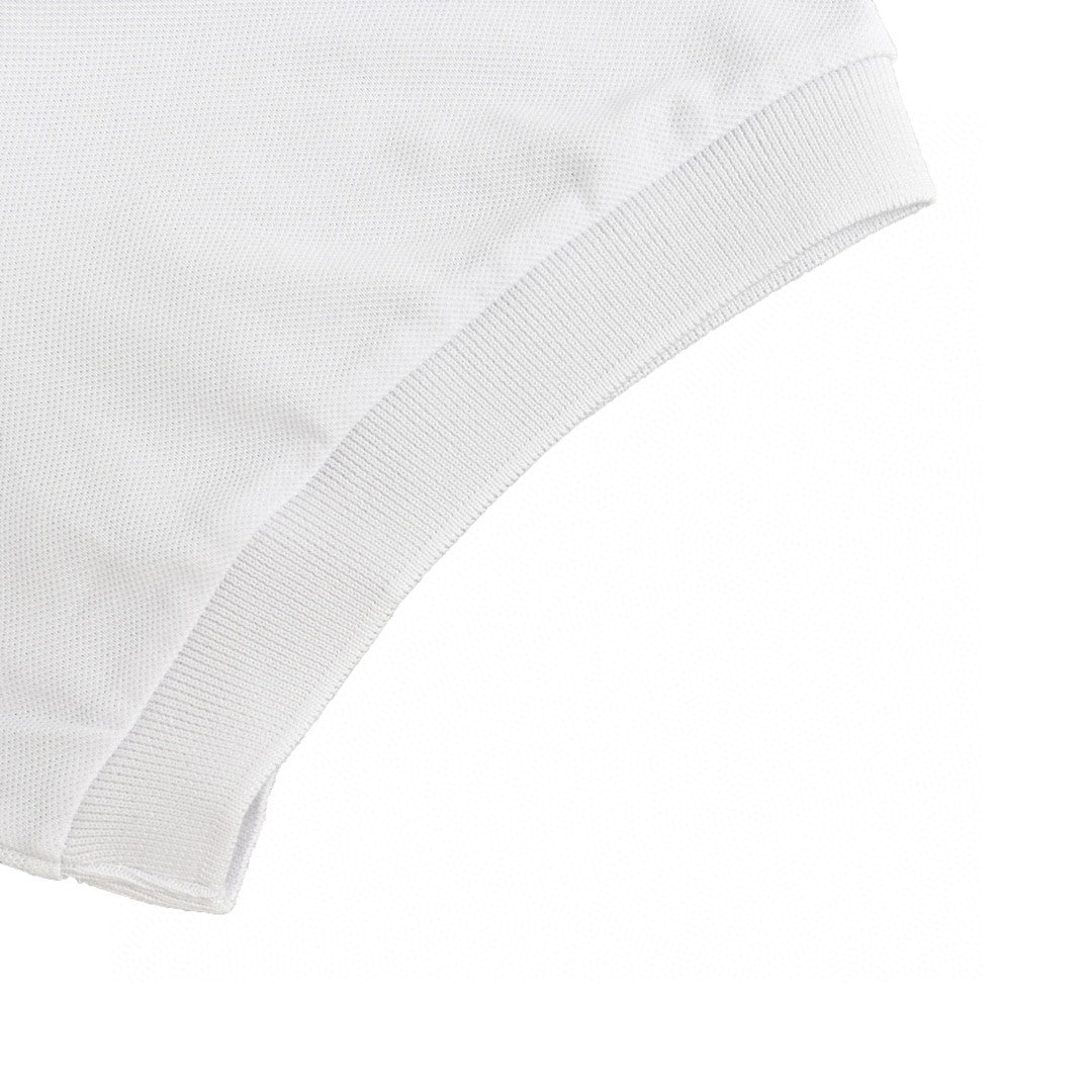 Balenciaga BB Logo White Polo Shirt - close up - replica sneakers
