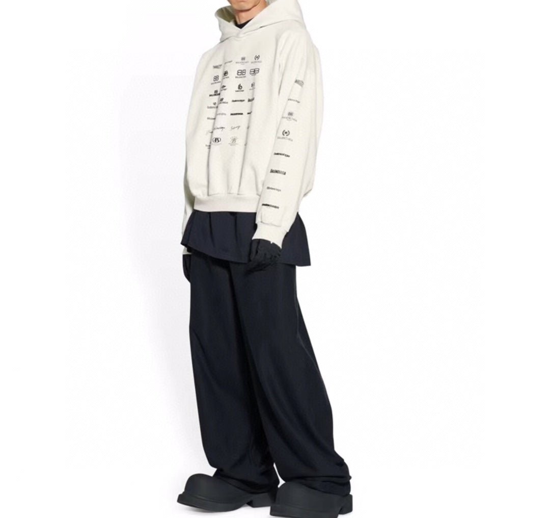 Sudadera Balenciaga Beige Multilogo