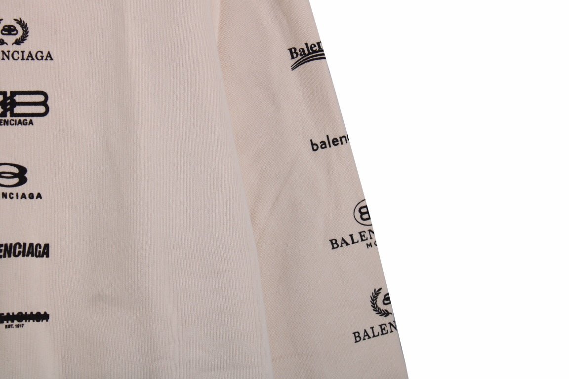 Sudadera Balenciaga Beige Multilogo