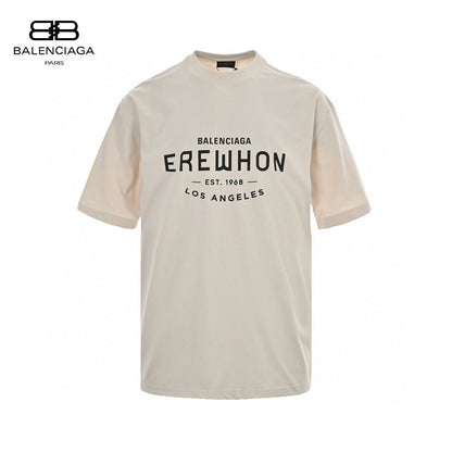 Balenciaga T-shirt With Erewhon Graphic - Beige Unisex Streetwear Limited Edition - <span>Casual and trendy. Features 'EREWHON' graphic with Balenciaga text. Made from high-quality fabric. Perfect fo